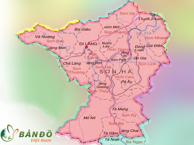 Bản đồ hành chính Huyện Sơn Hà