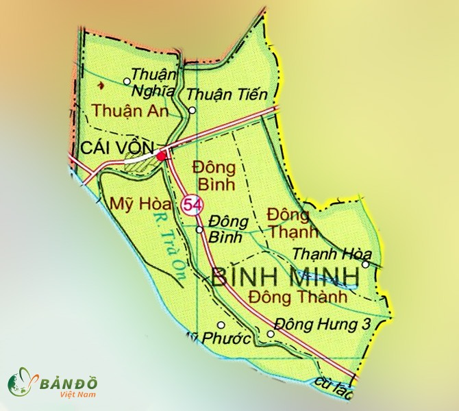 Bản đồ hành chính Thị xã Bình Minh