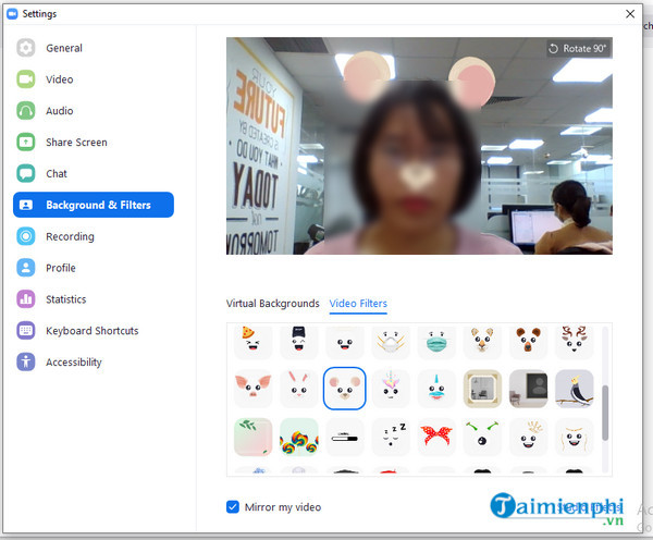 Cách thêm biểu tượng mặt mèo trong ZOOM Cloud Meetings PC  Trường Mầm Non  Ánh Dương
