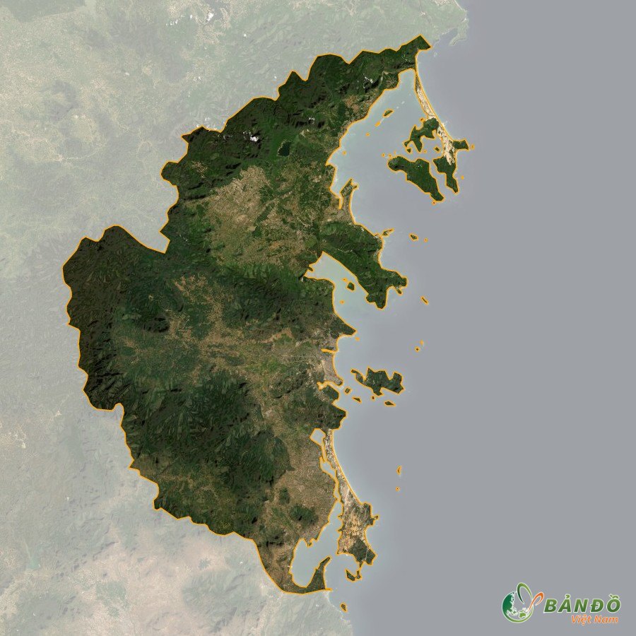 Bản đồ tỉnh Khán Hoà ở vệ tinh