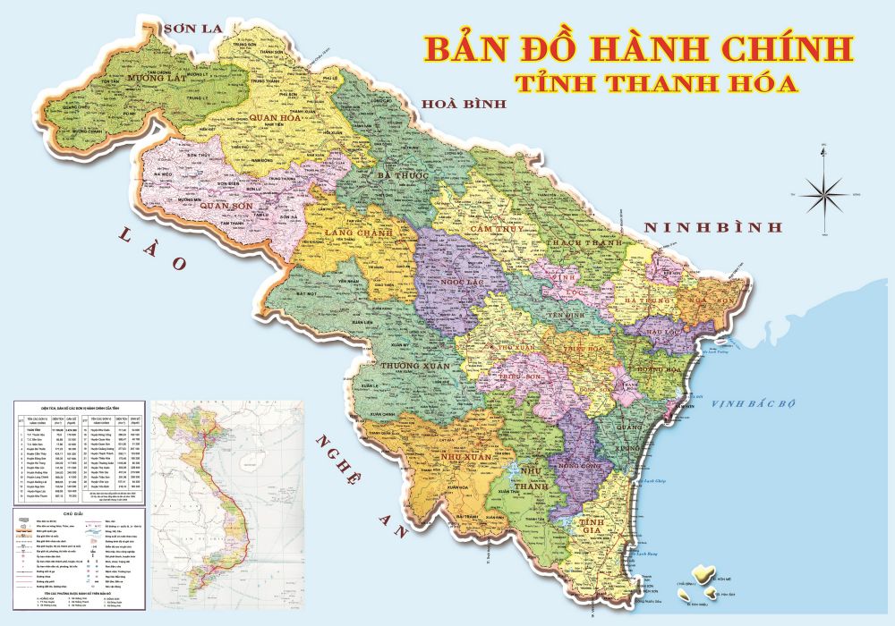 Bản đồ hành chính tỉnh Thanh Hoá