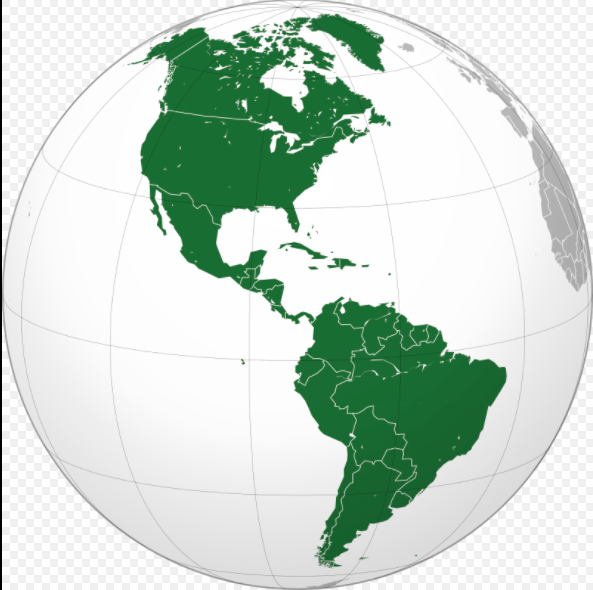 Vị trí Châu Mỹ ở trên bản đồ thế giới