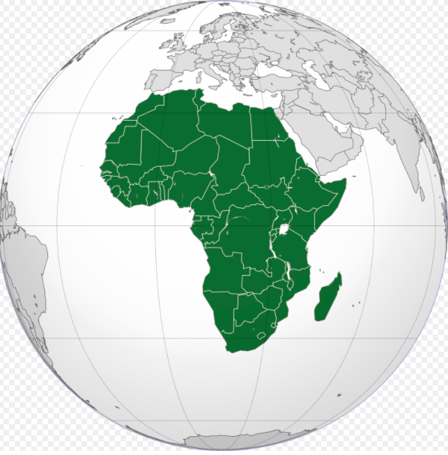 Vị trí Châu Phi ở trên bản đồ trái đất