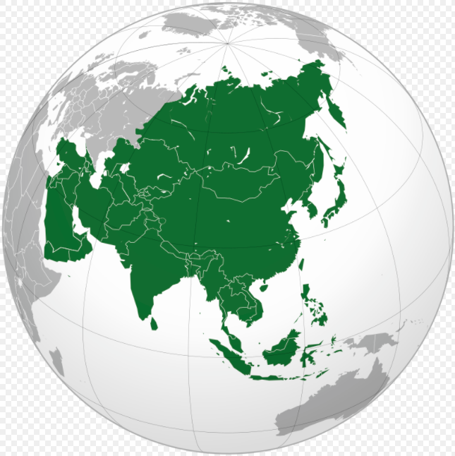 Vị trí địa lý Châu Á nằm ở bản đồ Trái Đất