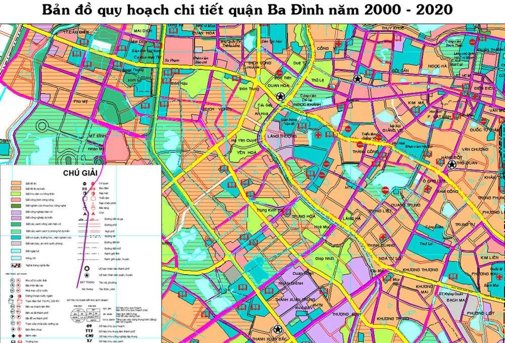 Bản đồ Thàn phố Ba Đình giai đoạn 2000-2020