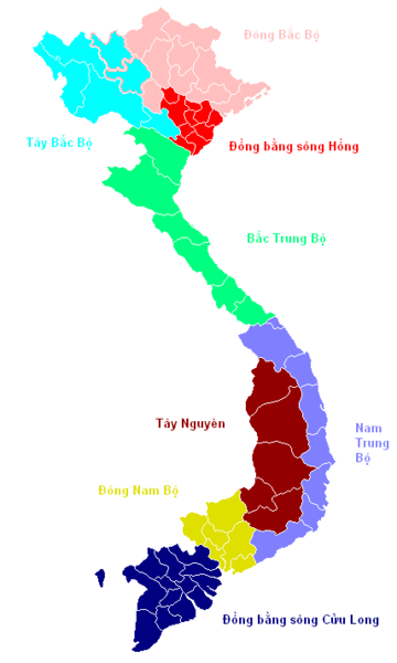 Vị trí Vùng Tây Nguyên ở trên bản đồ Việt Nam