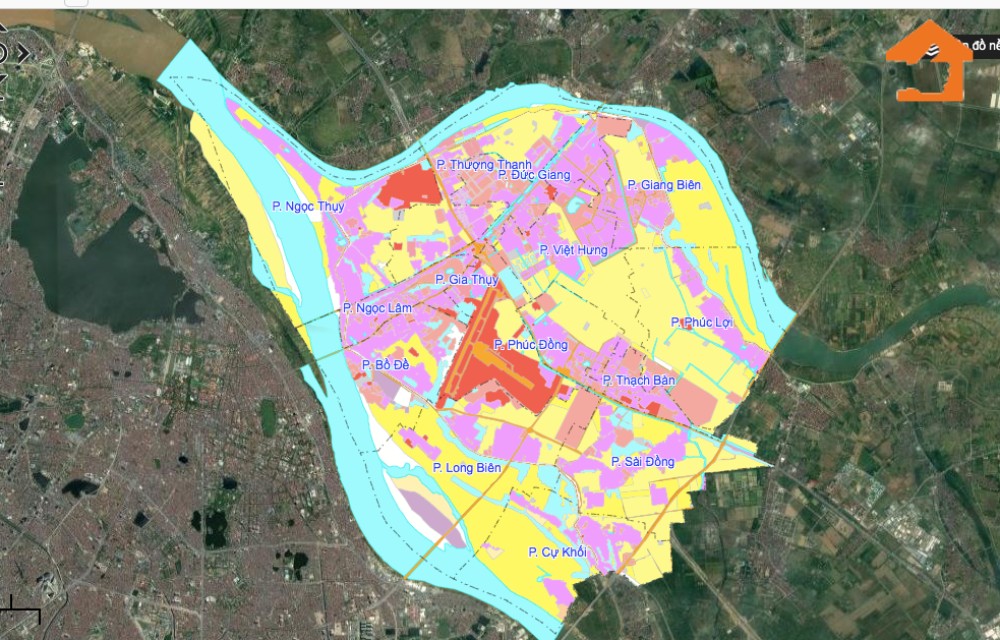 Bản đồ sử dụng đất tại Quận Long Biên