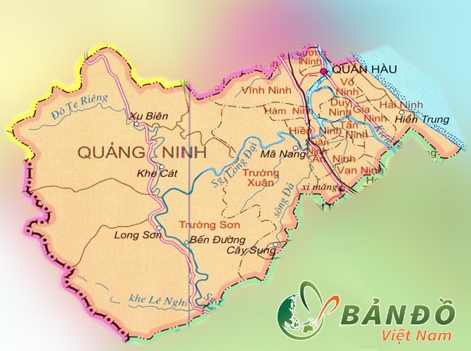 Bản đồ các xã tại huyện Quảng Ninh