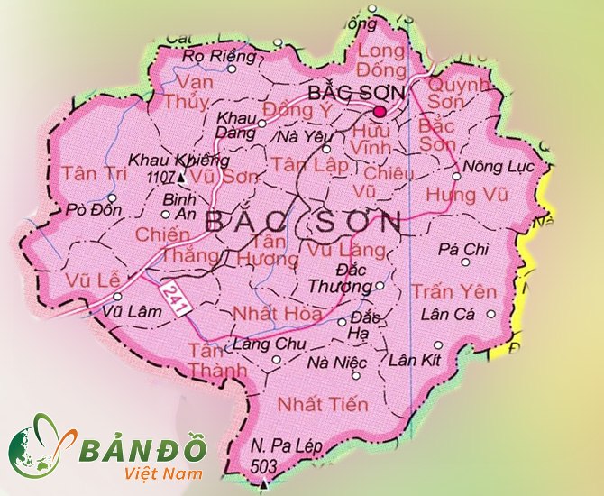 Bản đồ hành chính các xã huyện Bắc Sơn