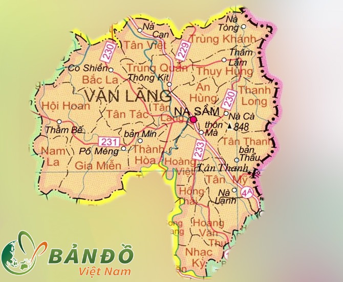 Bản đồ hành chính huyện Văn Lãng