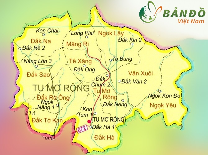 Bản đồ hành chính huyện Tu Mơ Rông