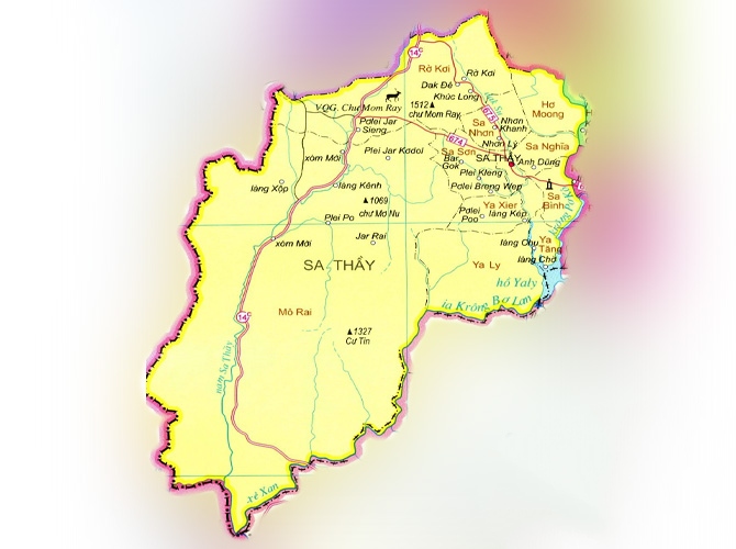 Bản đồ hành chính huyện Sa Thầy