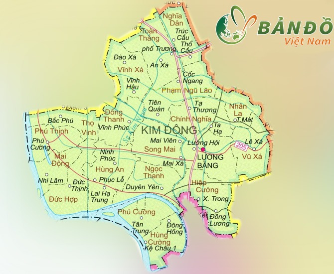 Bản đồ hành chính huyện Kim Động