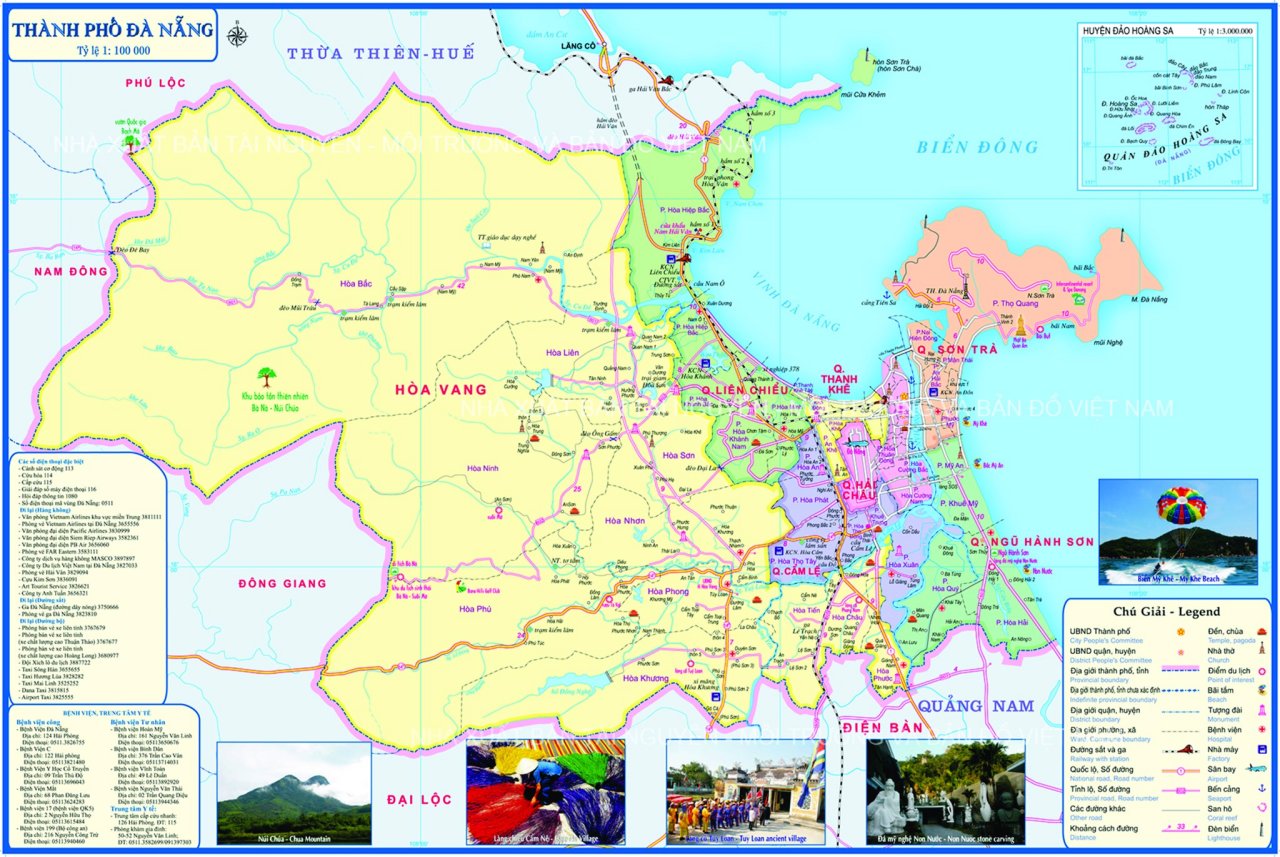 Bản đồ du lịch tại trung tâm thành phố Đà Nẵng