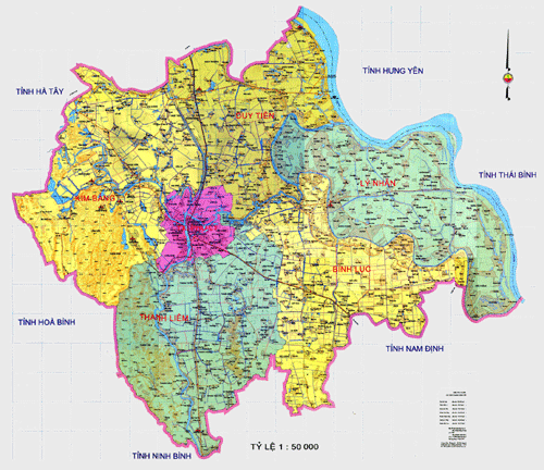 Bản đồ hành chính tỉnh Hà Nam năm 2022