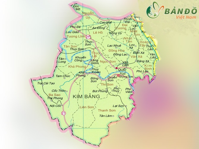 Bản đồ huyện Kim Bảng