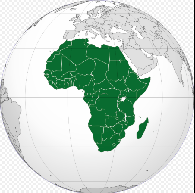 Vị trí Châu Phi ở trên bề mặt trái đất
