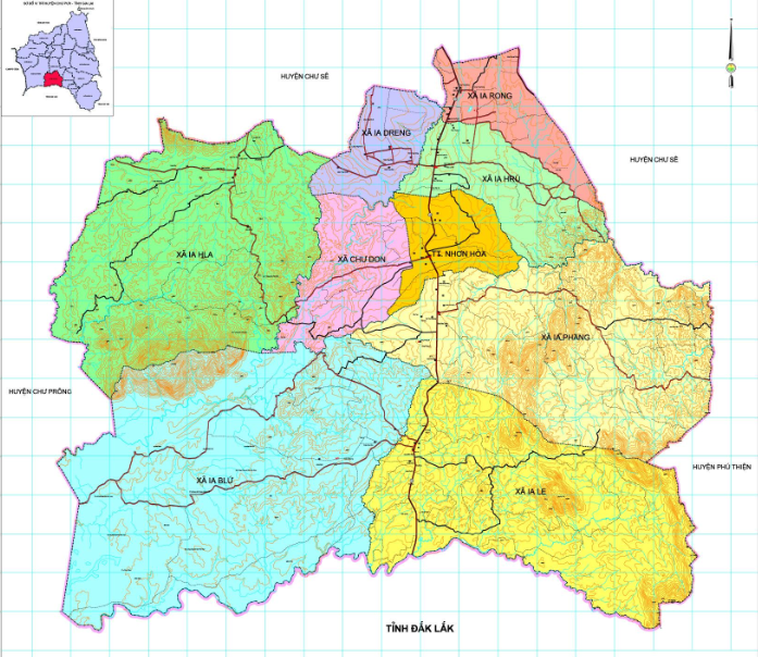 Bản đồ hành chính huyện Chư Pưh