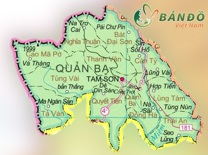 Bản đồ hành chính huyện Quản Bạ