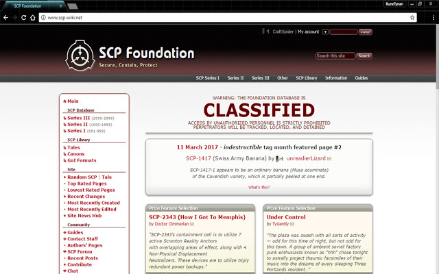 SCP là một trang web được yêu thích vởi sự thần bí của nó