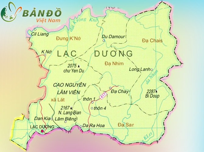 Bản đồ hành chính huyện Lạc Dương