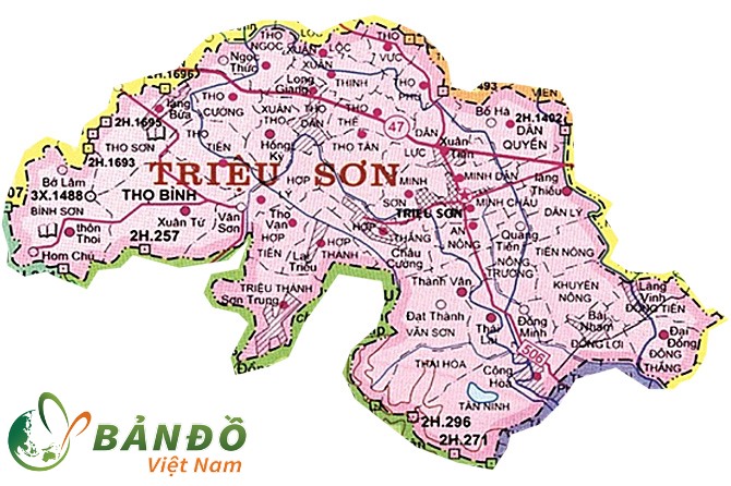 Bản đồ hành chính huyện Triệu Sơn    