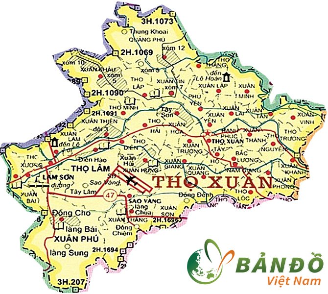 Bản đồ hành chính huyện Thọ Xuân    