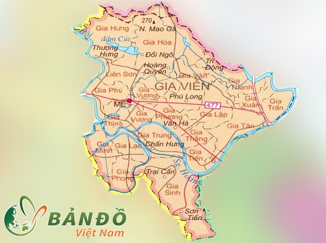 Bản đồ hành chính huyện Gia Viễn