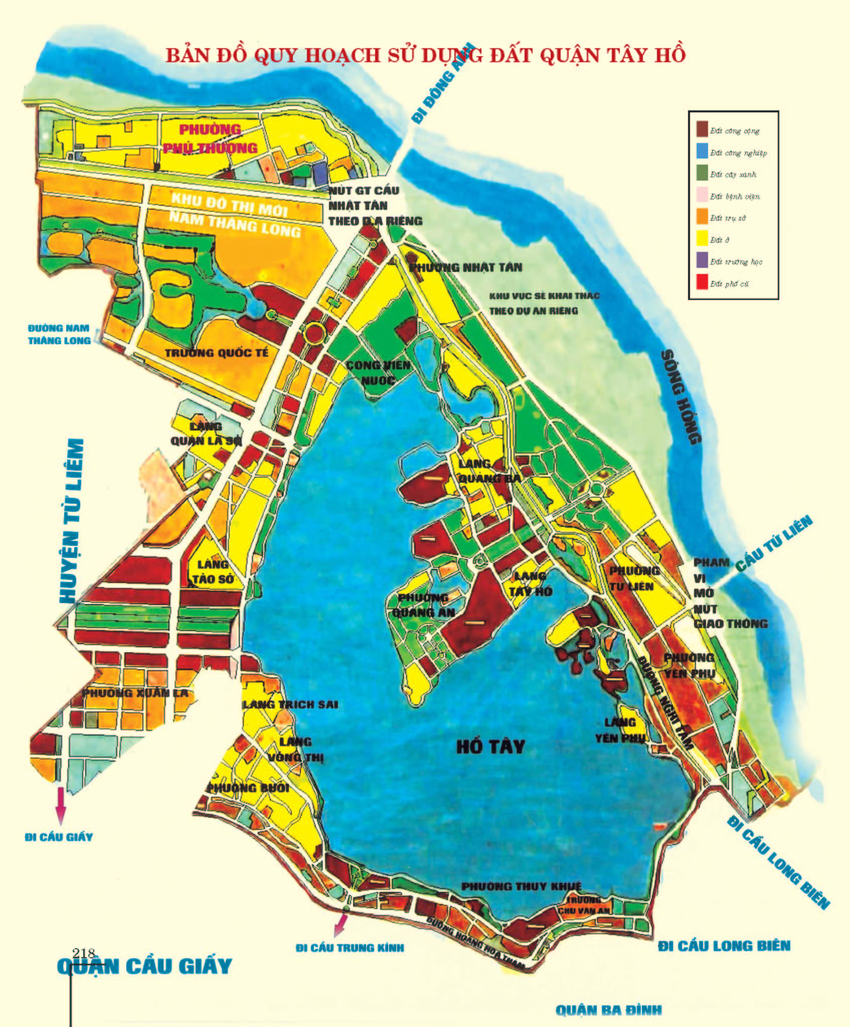 Bản đồ quy hoạch sử dụng đất tại Quận Tây Hồ năm 2022