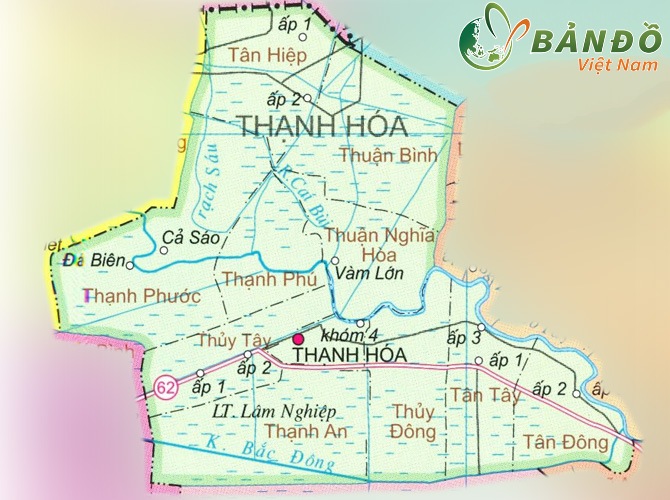 Bản đồ hành chính huyện Thạnh Hóa