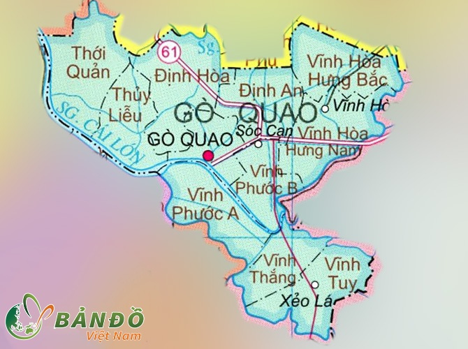 Bản đồ hành chính huyện Gò Quao
