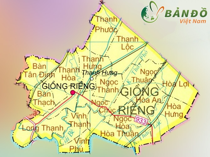 Bản đồ hành chính huyện Giồng Riềng