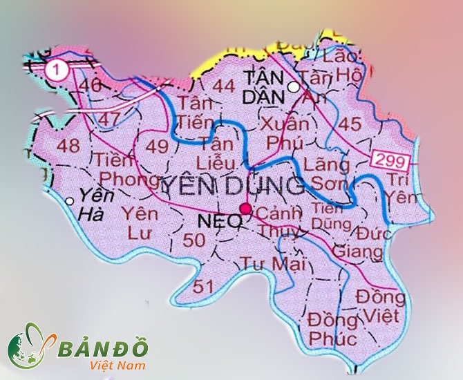 Bản đồ hành chính huyện Yên Dũng