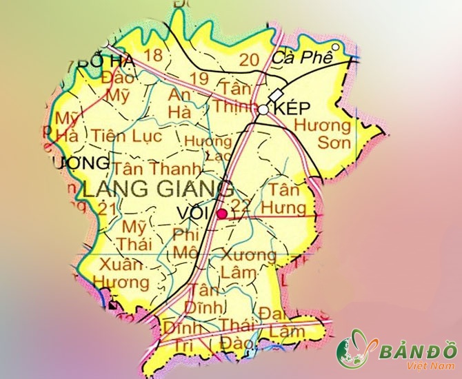 Bản đồ hành chính huyện Lạng Giang