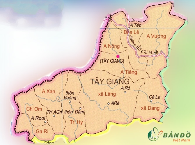 Bản đồ huyện Tây Giang