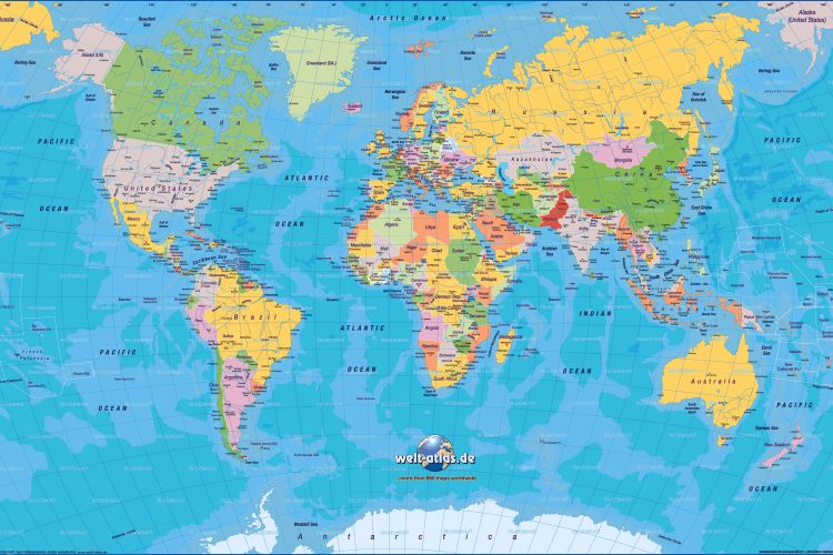 Bản đồ các châu lục trên thế giới