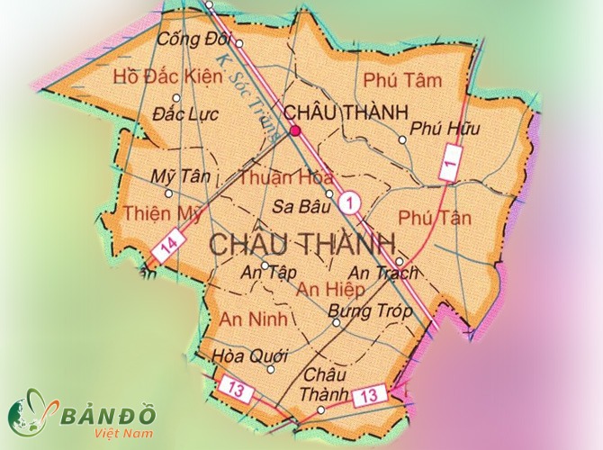 Bản đồ hành chính Huyện Châu Thành    