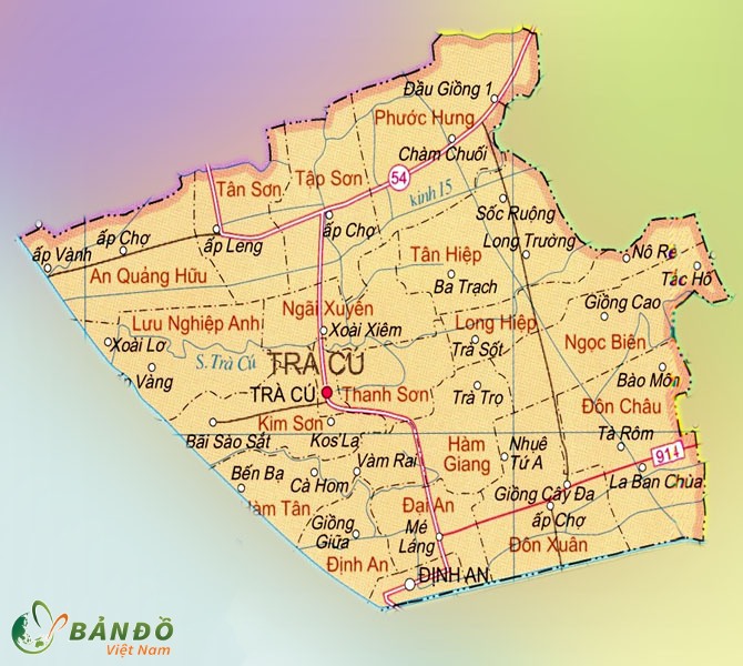 Bản đồ hành chính các xã tại Huyện Trà Cú