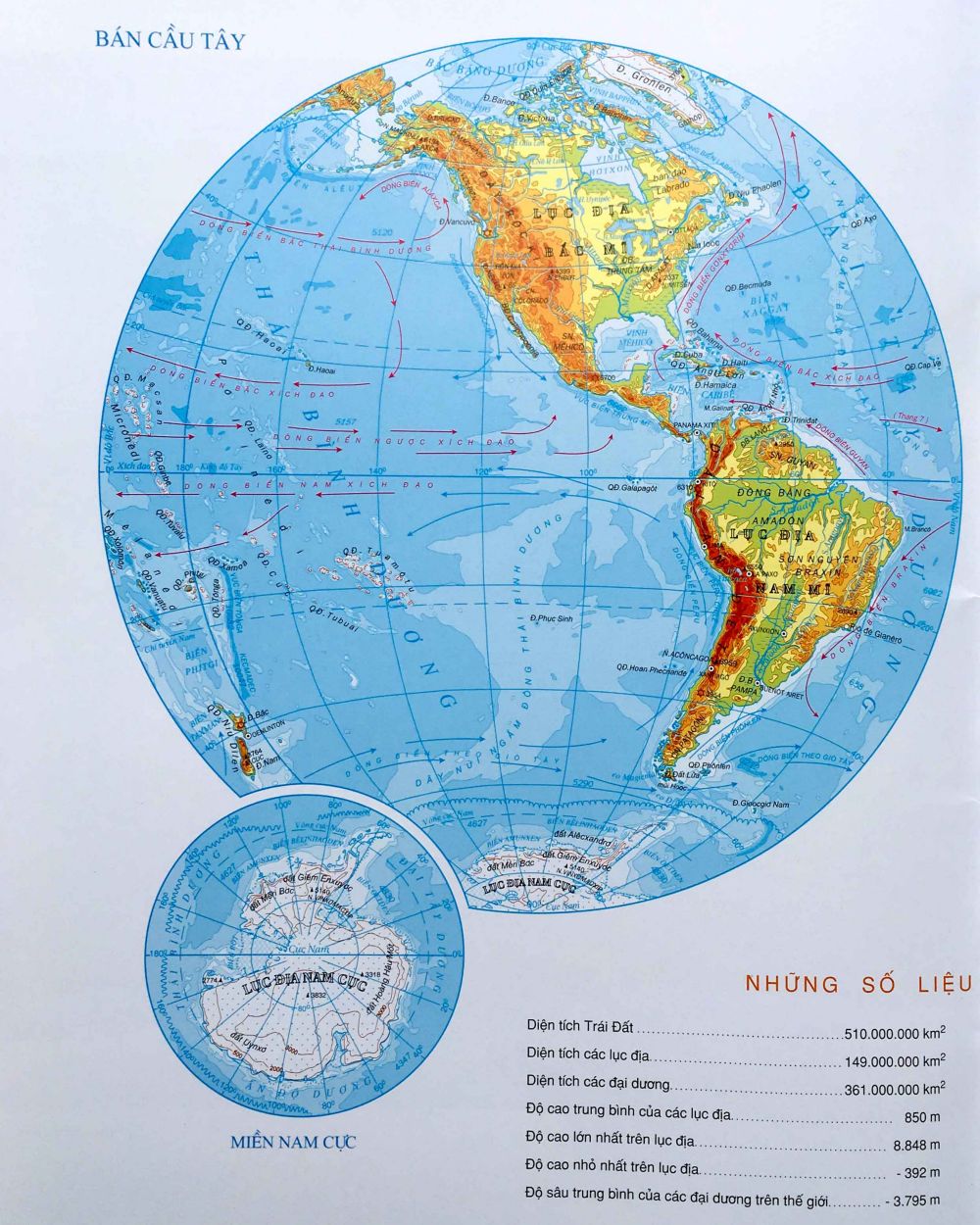 Bản đồ Nam Cực thuộc bán Cầu Tây