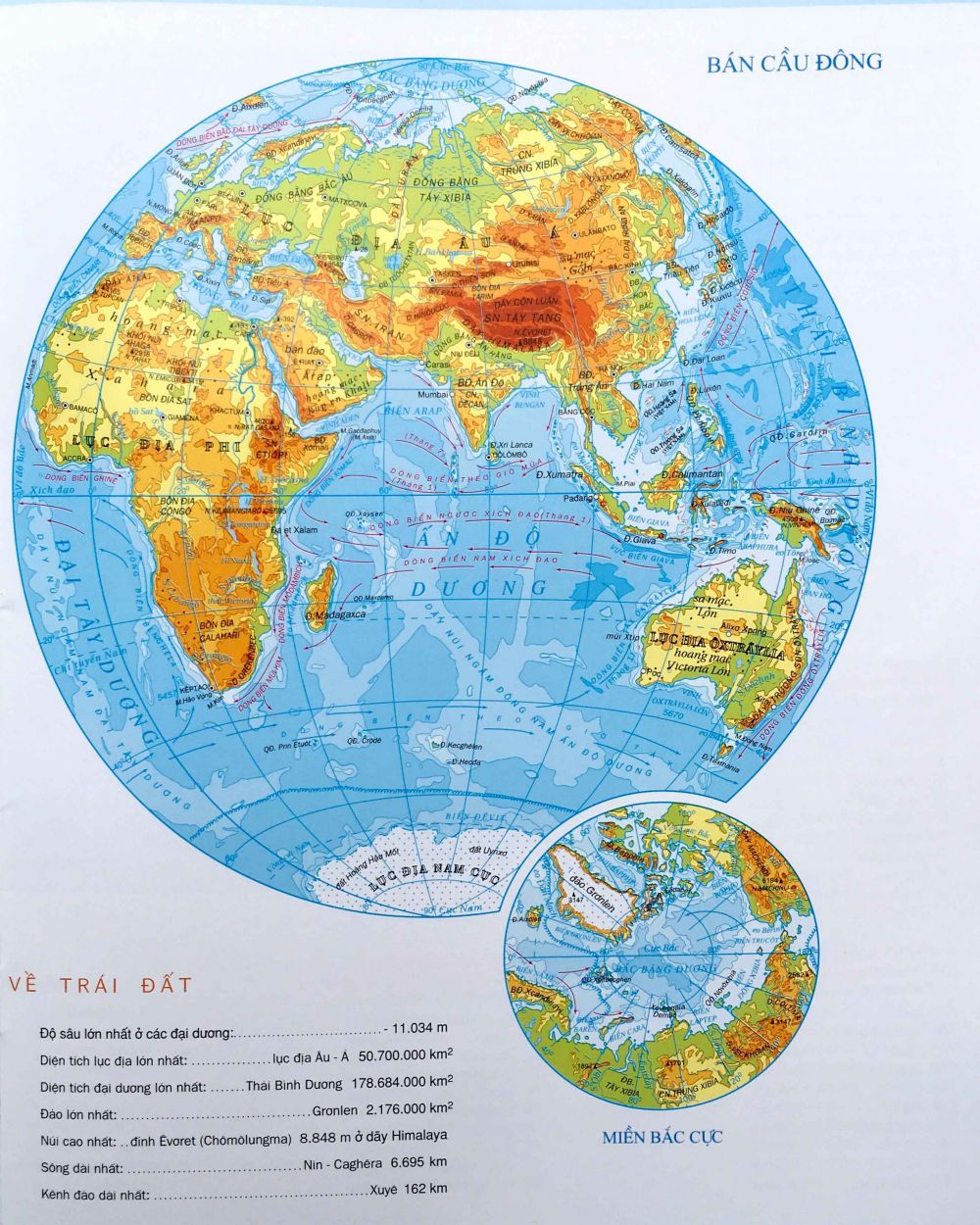 Bản đồ Bắc Cực thuộc bán cầu Đông
