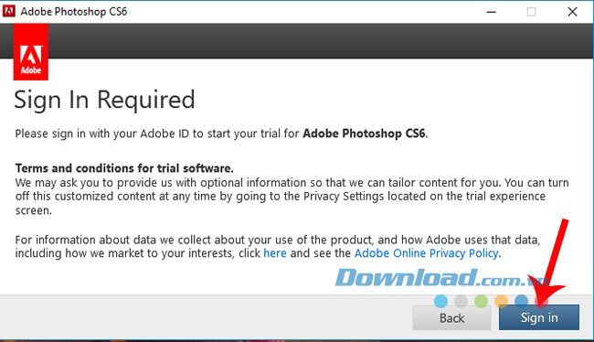 Yêu cầu tài khoản Adobe