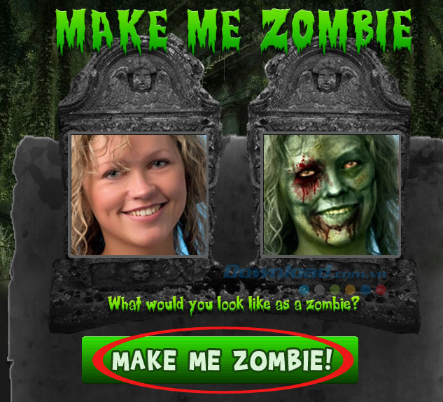 Tạo ảnh Zombie trực tuyến cho mùa Halloween