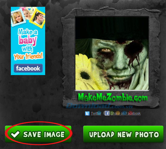 Tạo ảnh Zombie trực tuyến cho mùa Halloween