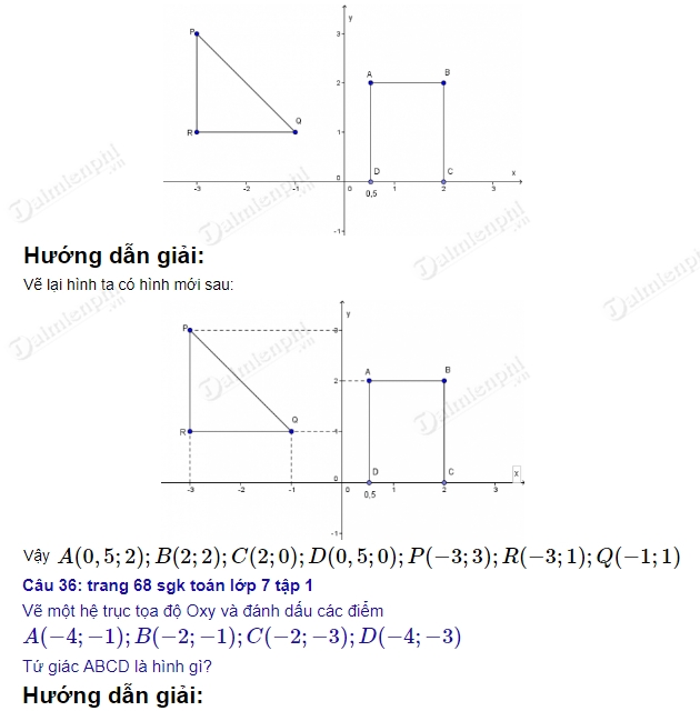 giai toan lop 7 mat phang toa do 3