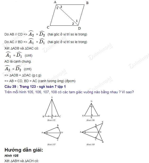 giai toan lop 7 truong hop bang nhau thu ba cua tam giac goc canh goc 6