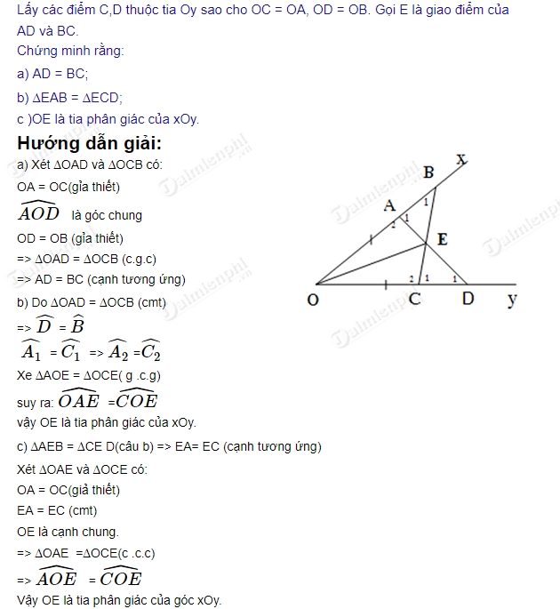 giai toan lop 7 truong hop bang nhau thu ba cua tam giac goc canh goc 10