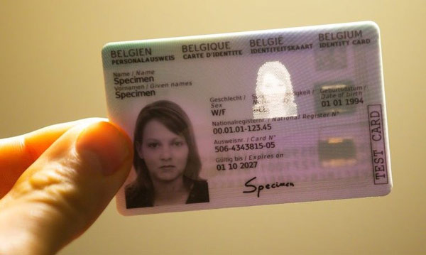 Mẫu e-ID của Bỉ. Ảnh: Brussel Times.