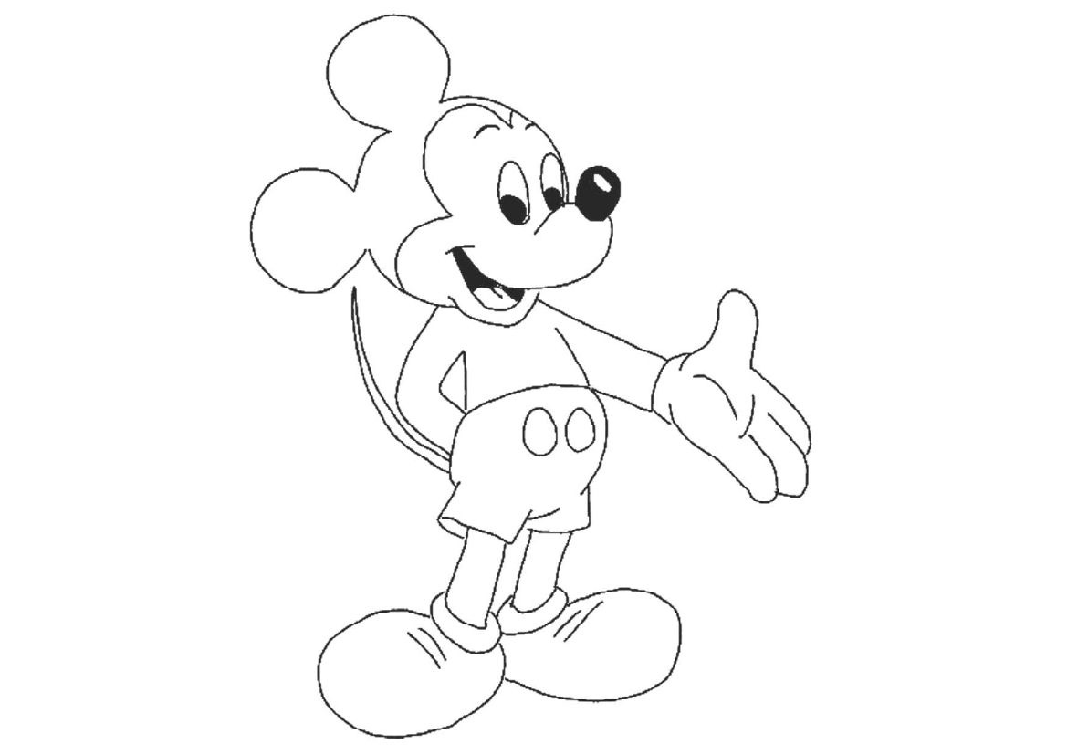 Tổng hợp các bức tranh tô màu chuột Mickey cho bé