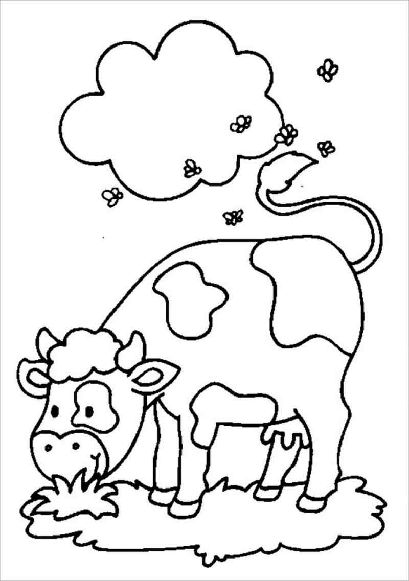 Tổng hợp các bức tranh tô màu con bò cho bé