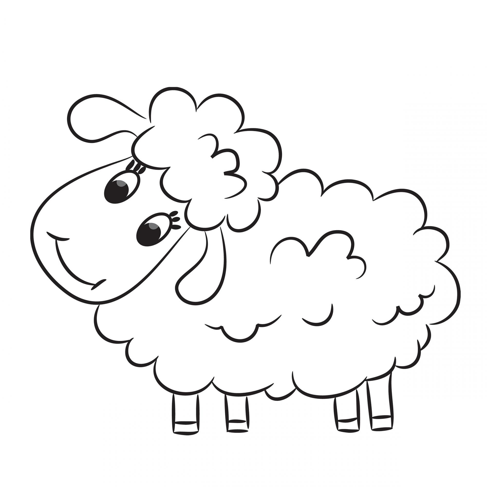 Tổng hợp các bức tranh tô màu con cừu cho bé